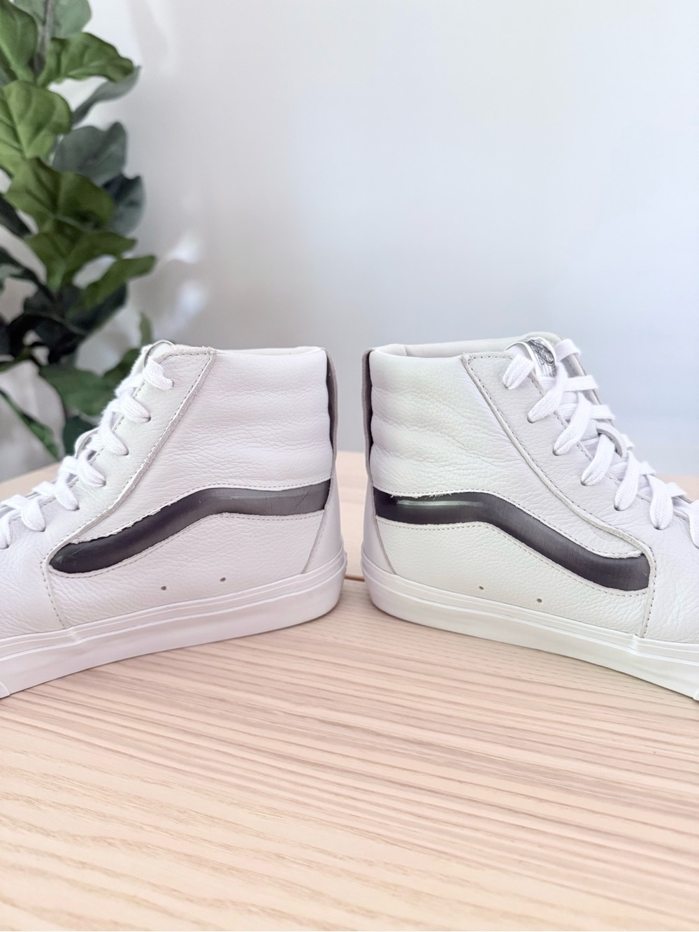 Vans Sk8-Hi XL Big Mood White Leather Holographic High Top Sneakers Mens 11 - Picture 7 of 10